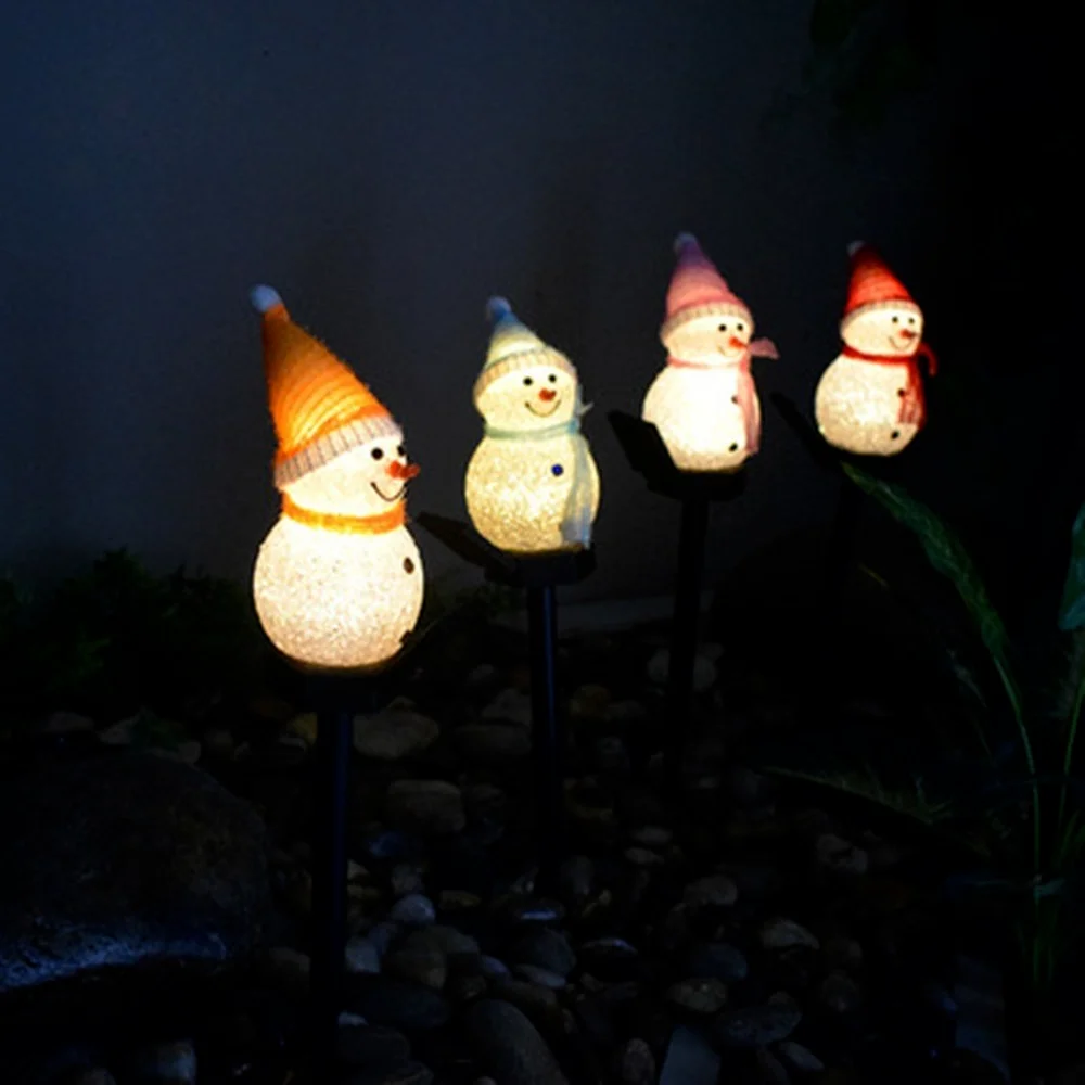 

Outdoor Garden Decoration Landscape Light Solar Christmas Series Cartoon Snowman Ground Lamp Platform Creative LED Lawn Light