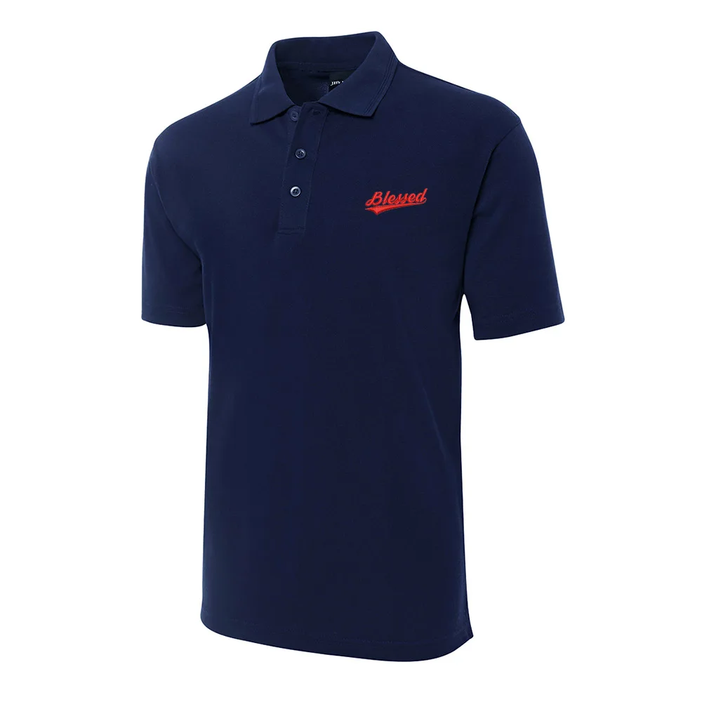 

Christian Blessed Embroidery Shrot Sleeve Polo Shirts Embroidered Men's Shirts