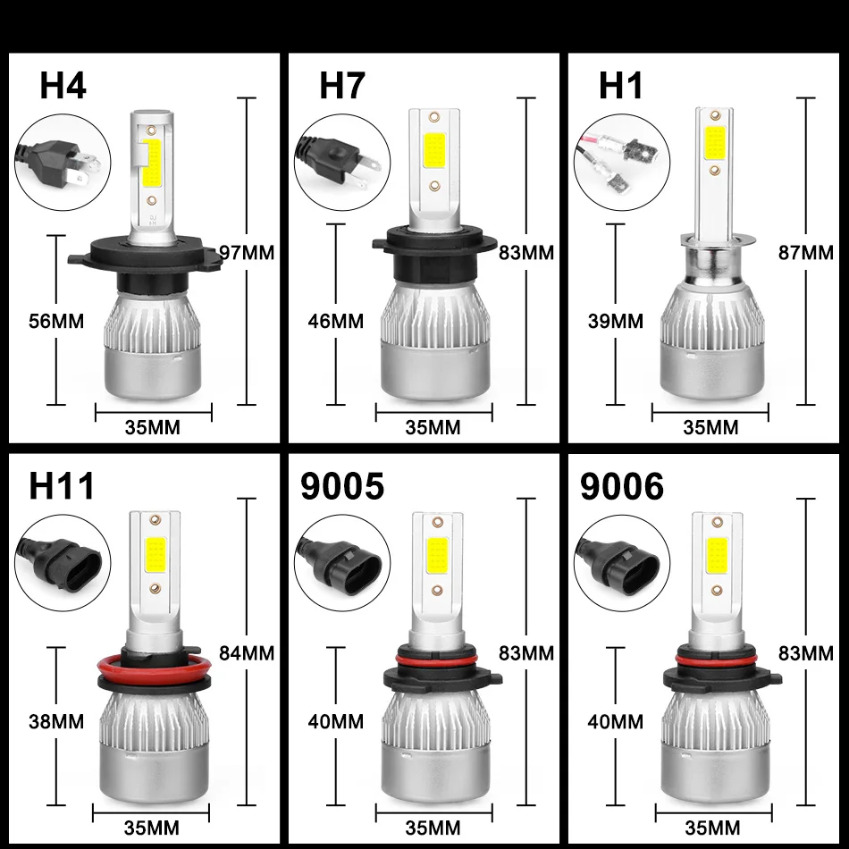 h7 9005 HB3 9006 led HB4 H4 H11 H8 H9 светодиодные лампы для фар автомобиля 6500K 10000LM мотоцикл авто