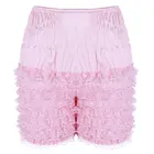 Женские шорты 2021, кружевные шаровары с оборками в несколько рядов для танцев и представлений, трусики с оборками, Супермягкие эластичные женские танцевальные трусики