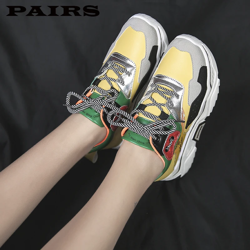 Женские кроссовки на платформе массивные Яркие с вулканизированной подошвой