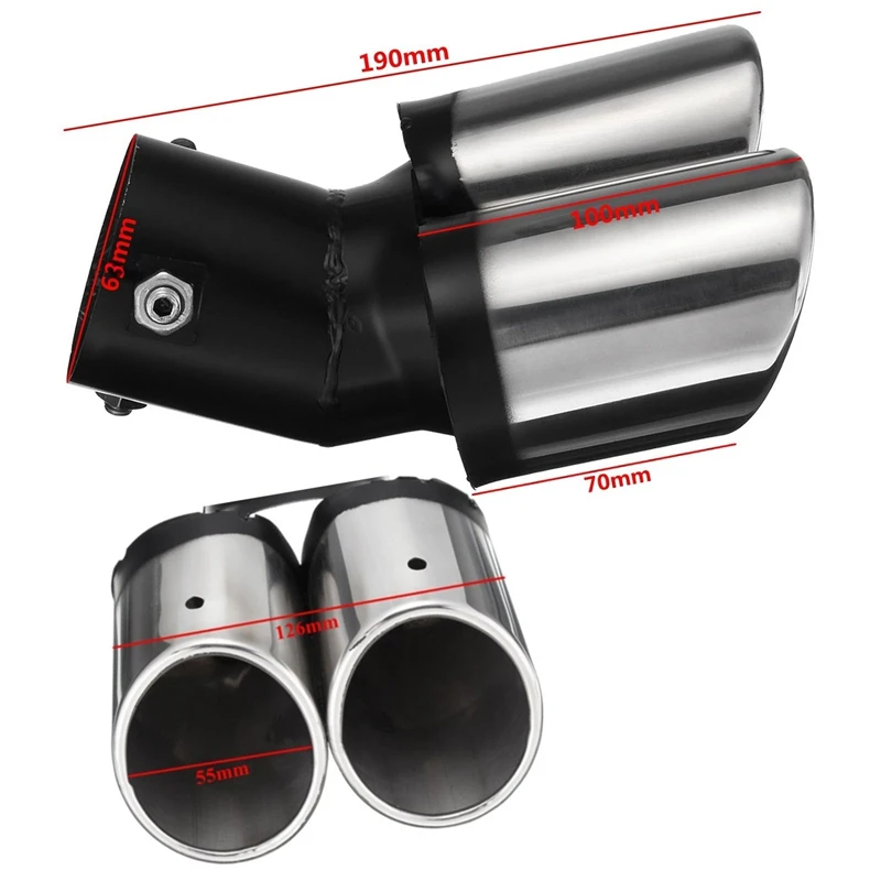 2 шт. универсальное украшение автомобиля хромированная выхлопная труба из