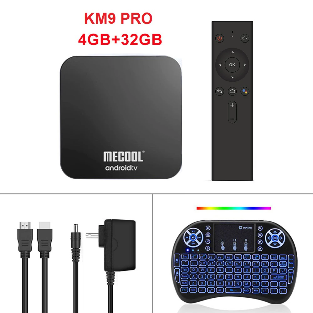 Android tv 9,0 Google Сертифицированный MECOOL KM9 PRO 4 ГБ 32 ГБ Android 9,0 tv Box Amlogic S905X2 4 K Voice 2,4G 5G Dual Wifi BT4.0 KM9A tv - Цвет: KM9 PRO 4G32G i8
