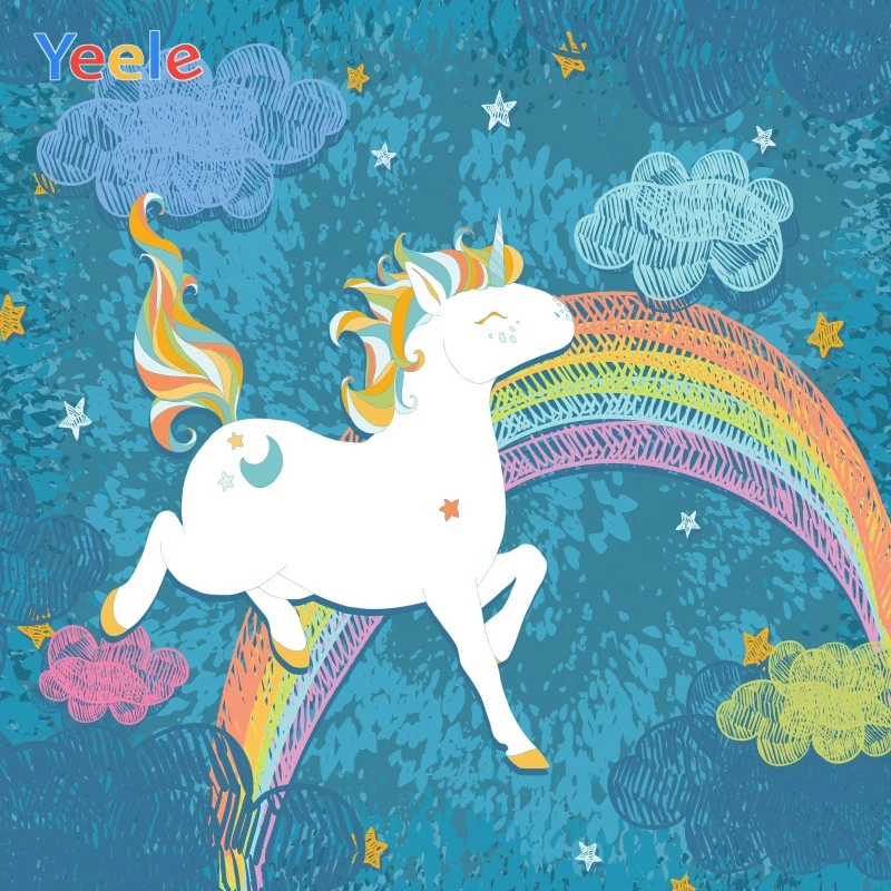 Детский день рождения мультфильм Единорог ребенок рисунок Радуга фотографии