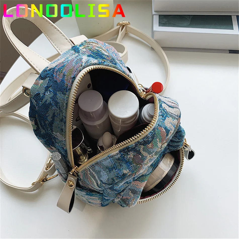 

Women Shoulder Bag Backpack for Female Small Travel Rucksack Casual Lady Crossbody Messenger Bags Fashion Flowers Mini Bagpack