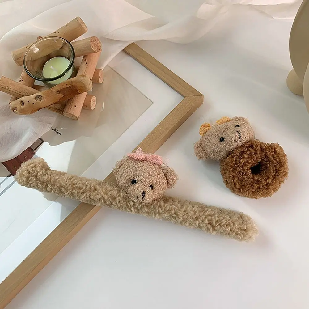 1 Pc Korean Patting Hair Ties Cute Girls Lamb Plush Bear Tie Sweet Bow Rope Bracelet Fashion Accessories |
