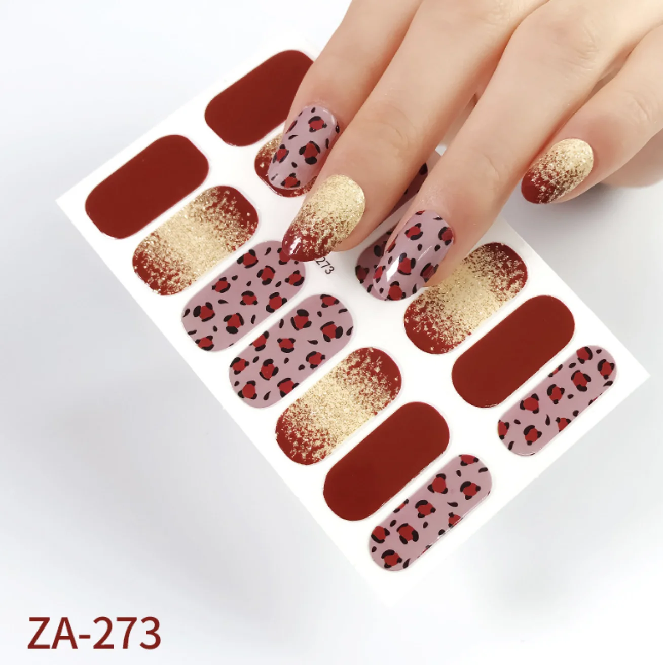

1sheet Tie Leopard Print series Nail Stickers, Nail Art Accessories Decoration Decals 1sheet / 14