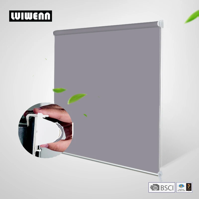 구매 LUIWENN-No Drill 블랙 아웃 패브릭 미니 롤러 블라인드, 윈도우 커튼 거실 주방 17mm 명반 튜브 표준 크기