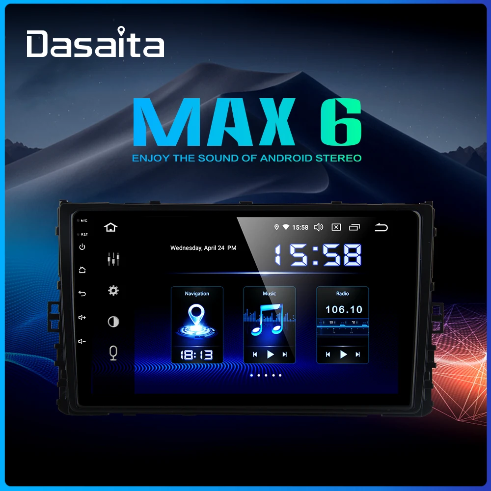 Dasaita Автомагнитола Android 9,0 для VW Golf Tiguan Atlas Polo Jetta радио " ips мульти сенсорный экран MAX6 4 Гб ram