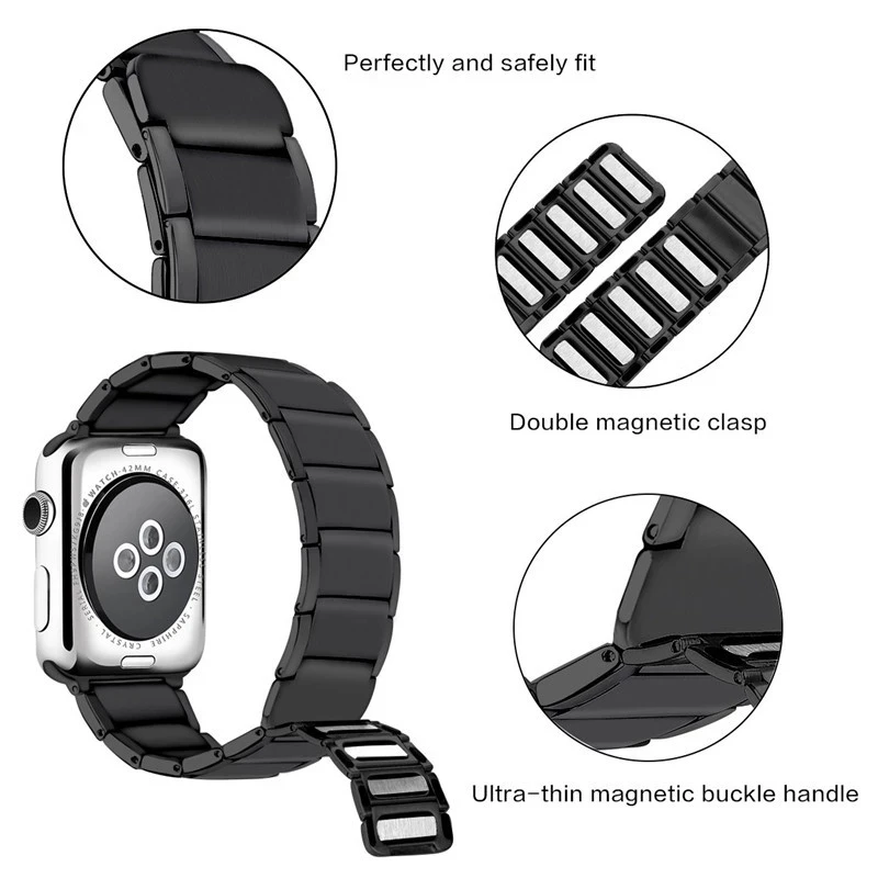 Stainless Steel Watch Band Strap for Apple Watch Band 8 7 6 5 4 3 21 45mm 41mm 44mm 40mm 42mm 38mm Magnetic Loop Watchband Strap