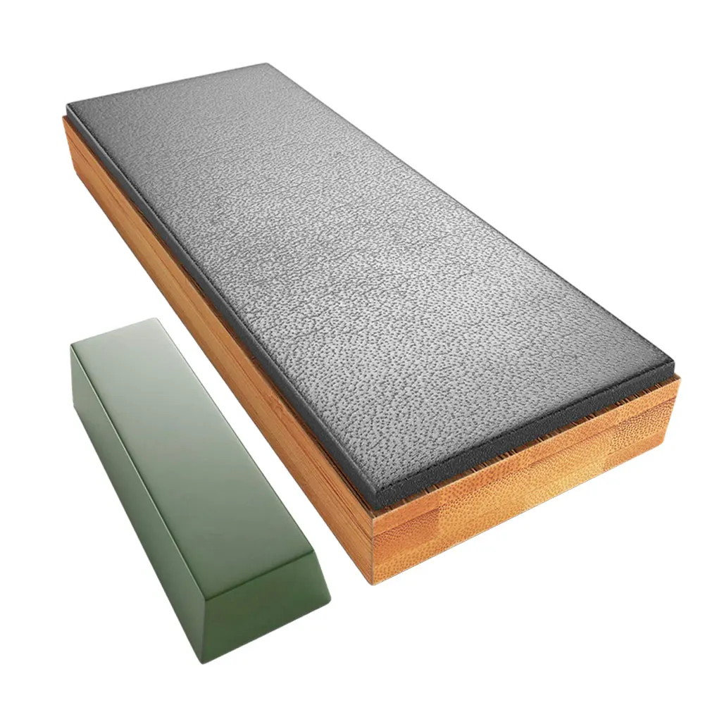 

Non-Slip Leather Stropping Block Kit Complete Sharpening Stone Set With Wax Block Non-Slip Leather Honing Strop Tool Set