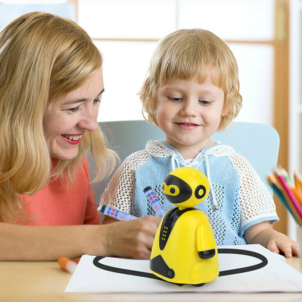 

Smart Kid Education Electric Xmas Gift Children Toy Inductive Robot Mini Cute With Light Music Home Follow Any Drawn Line Pen