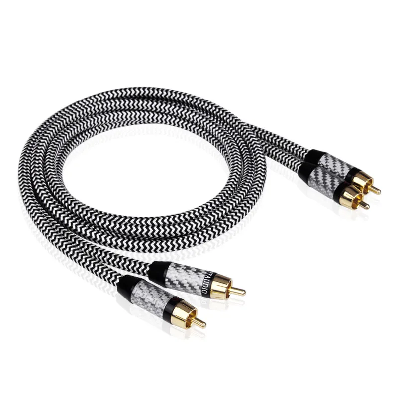 2RCA кабель с посеребренным штекером Hi Fi RCA двойной для экранирования аудио и видео DVD усилитель