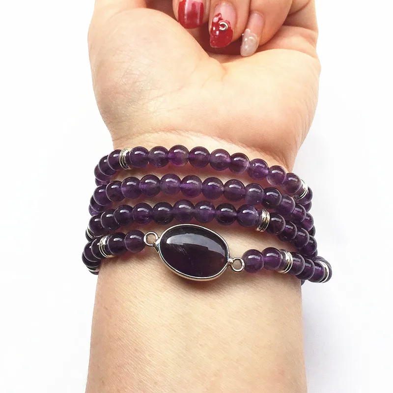 Прямая женский браслет из бисера Горячая Распродажа натуральный камень мала женское ожерелье для йоги эластичный браслет желтые нефриты серебряный цвет