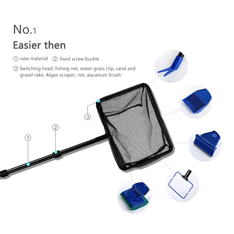 

Модный современный набор для чистки аквариума 6 в 1 щетка для аквариума щетка для мытья стекол с длинной ручкой инструменты для чистки аквар...