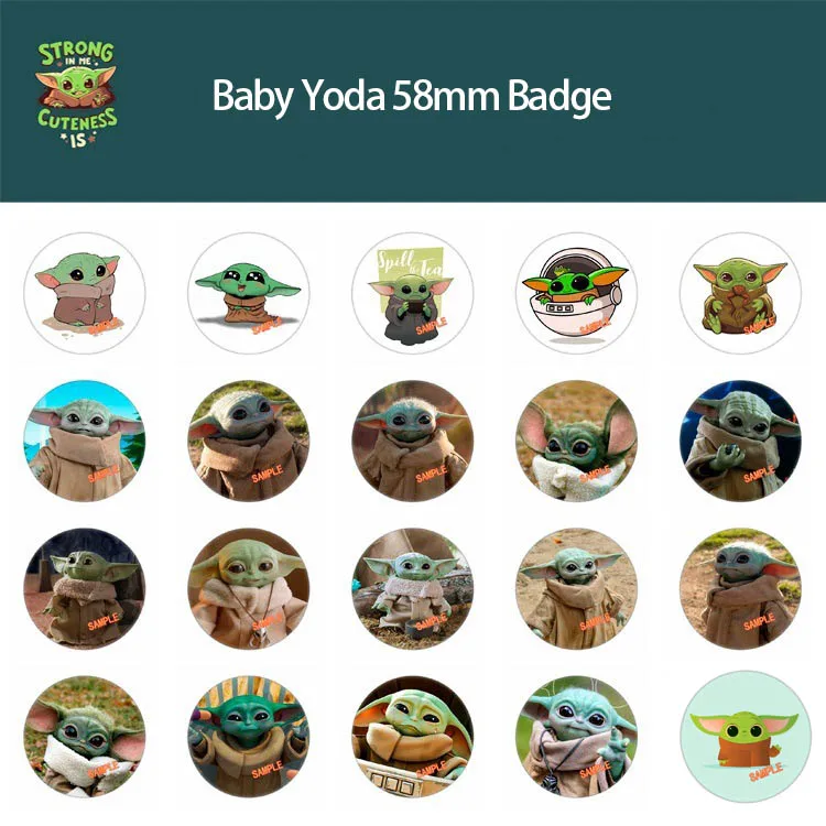 

Yoda Baby Theme Badge Happy Birthday Party Decoration Kid Faovr Mandalorian Pin Brooch for Bag Party Supplies Boy Giftfor Fans