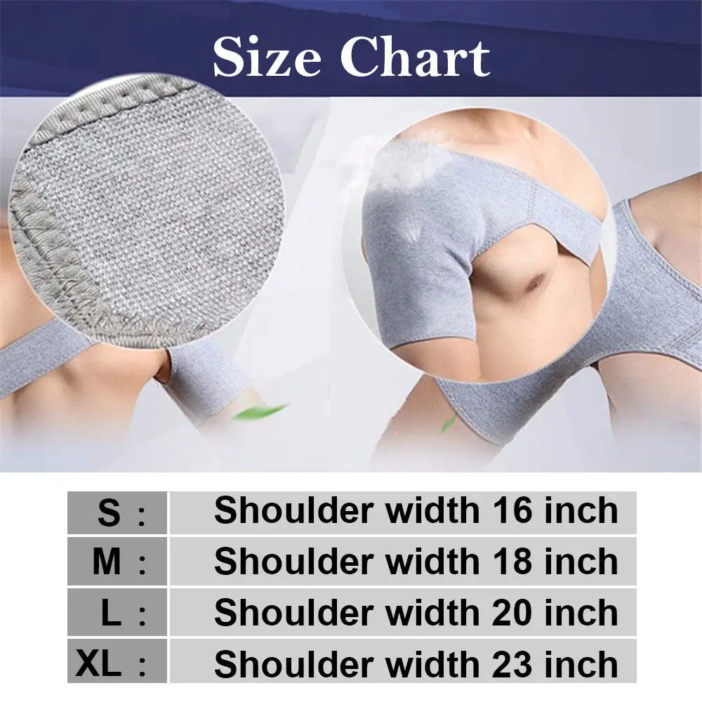 

Bamboo Charcoal Back Support Shoulder Guard Brace Retaining Straps Posture Belts Protector Reinforced Single Shoulder Strap S-XL