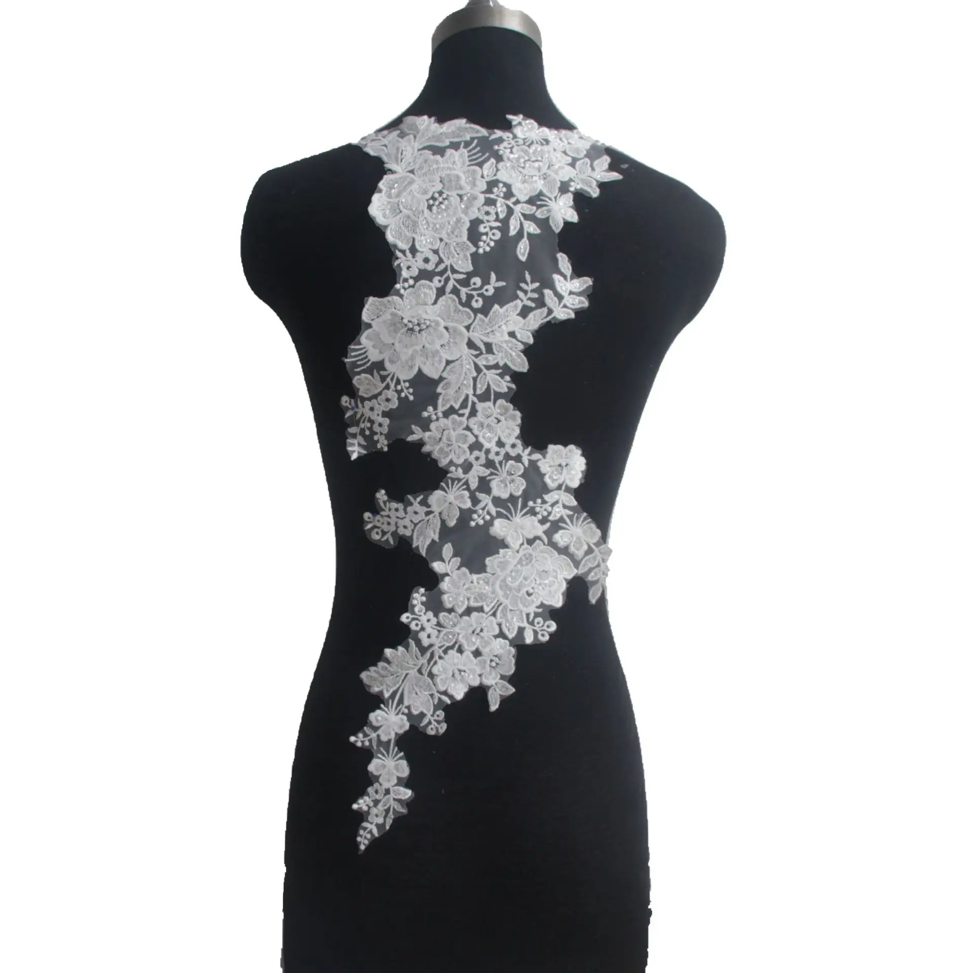 

Oversized New Flat Embroidered Lace Flower Patch Bridal Wedding Dress Children's Clothing DIY Applique Accessories