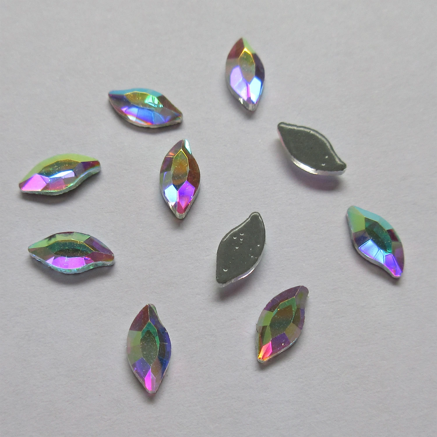 Стразы с кристаллом русалки 4x8 мм стразы горячей фиксации утюгом на плоской