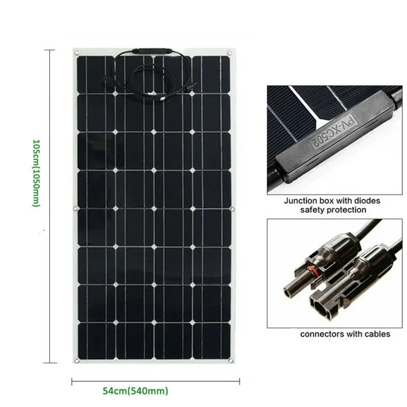 

China supplier High efficiency 18v 100w flexible solar panel for 12v battery charger PET solar panels