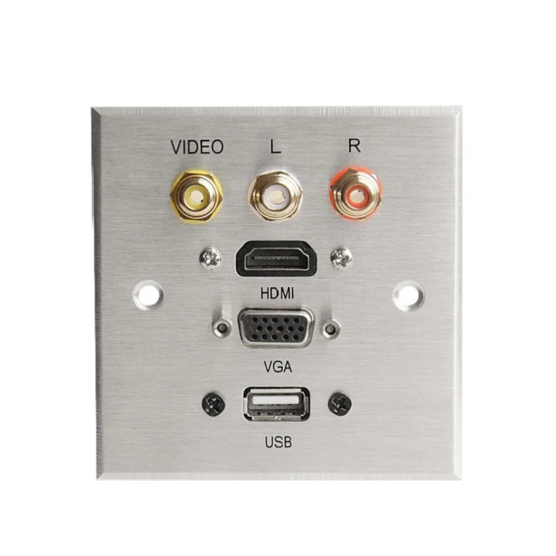 Настенная настольная панельная розетка из алюминиевого сплава мультимедийная