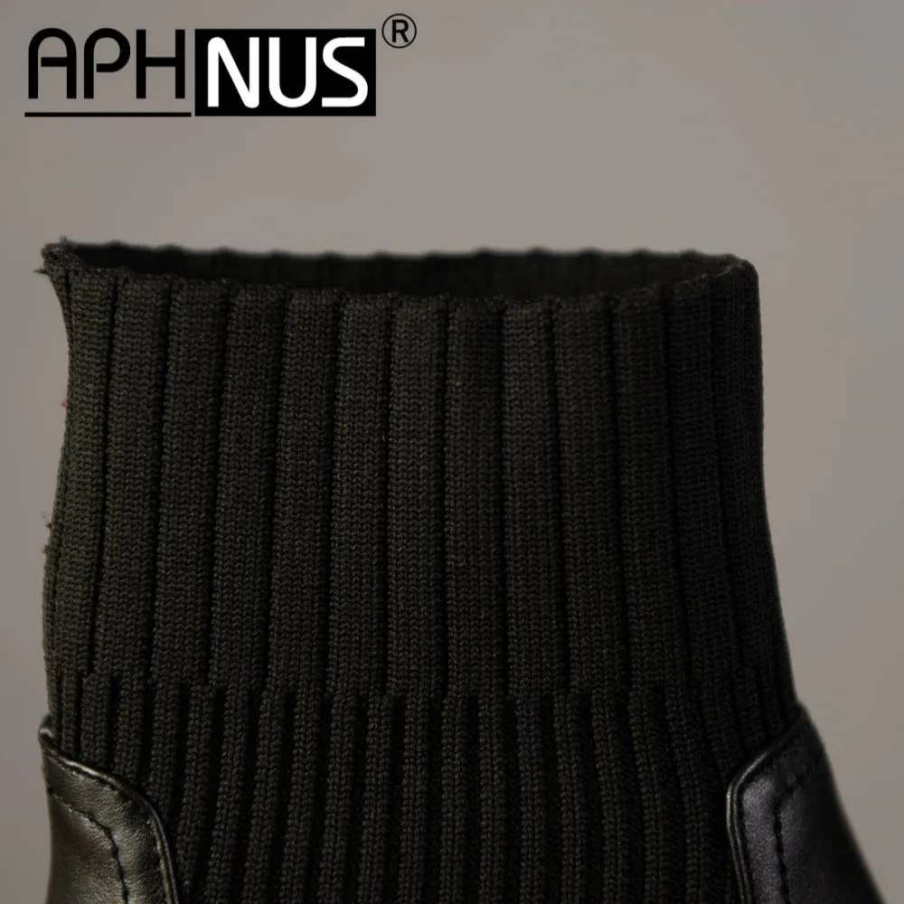 

APHNUS Womens Boots Short Ankle Booties Flats Low Mid Heels Pumps Woman 2020 Shoes For Women New Boot