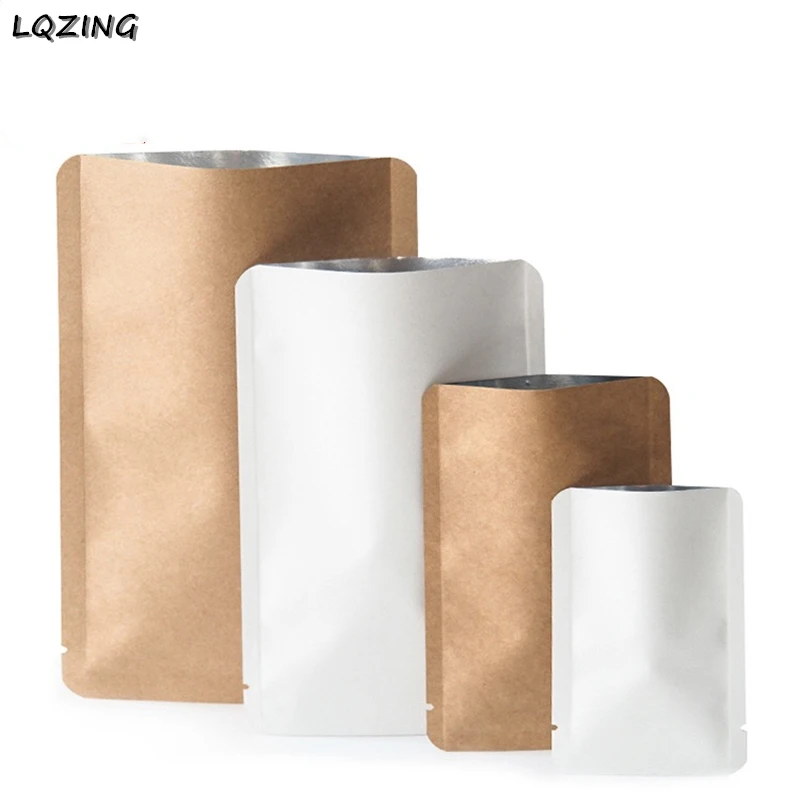 100 шт. пищевой пакет из алюминиевой фольги термогерметичный для продуктов белый