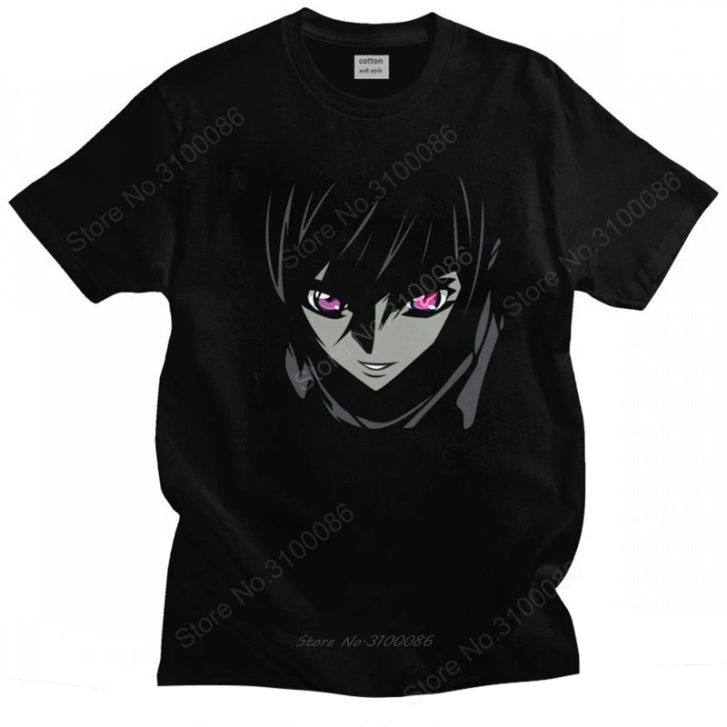 

Классные мужские футболки с японским аниме кодом Geass, футболка Lelouch Vi UK, с коротким рукавом, 100% хлопок, Футболка Harajuku, одежда
