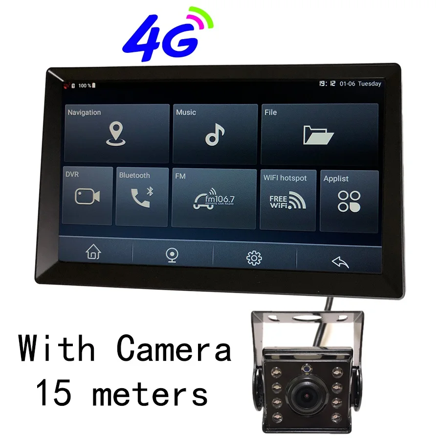 Udricare 9 дюймов автомобильный Грузовик Автобус gps Android WiFi Bluetooth телефон ADAS DVR gps навигация HD 1080P двойной объектив камера заднего вида DVR