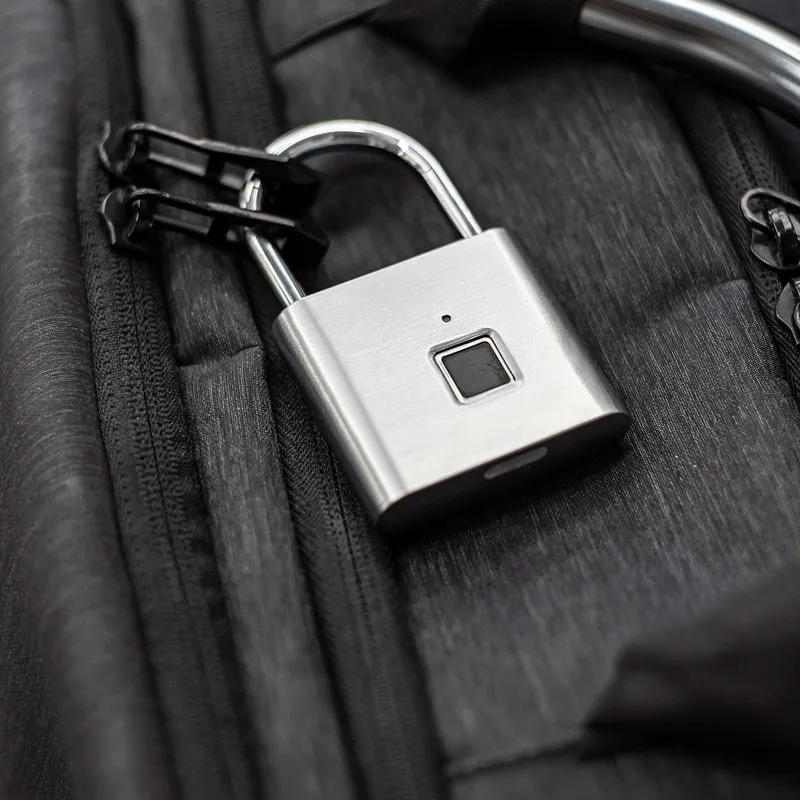 

Waterproof USB Charging Fingerprint Lock Smart Padlock Fingerprint lock 0.1 second Unlock Portable Anti-theft Fingerprint Lock