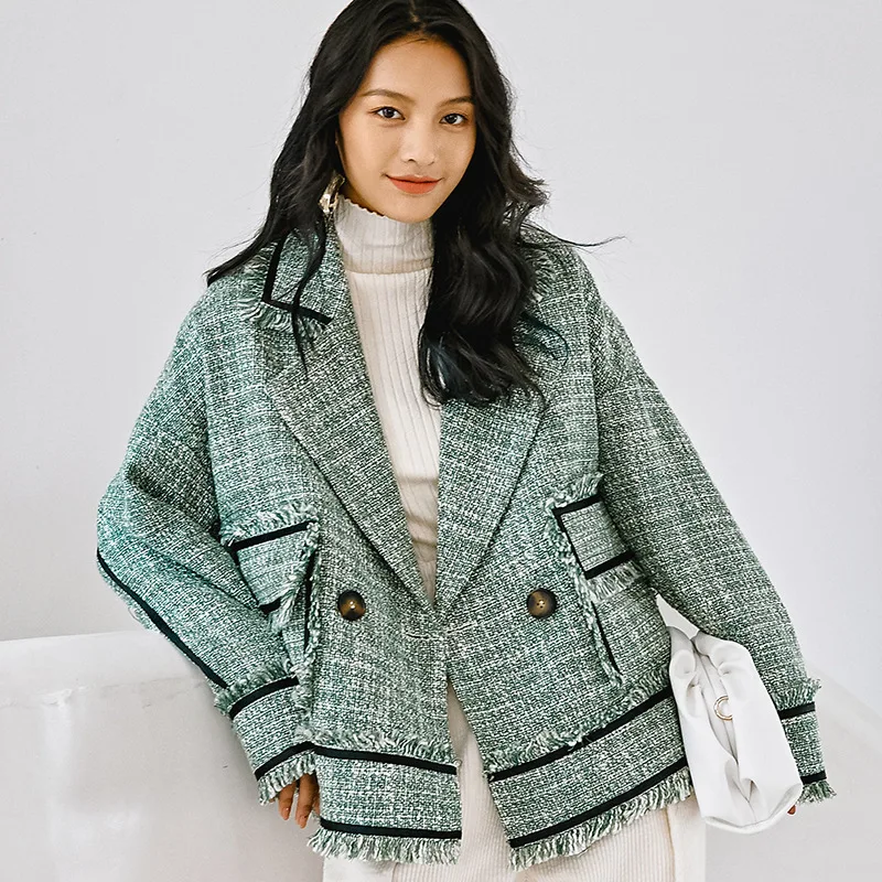 LANMREM 2019 зима новая мода сплошной цвет лента костюм воротник с длинным рукавом