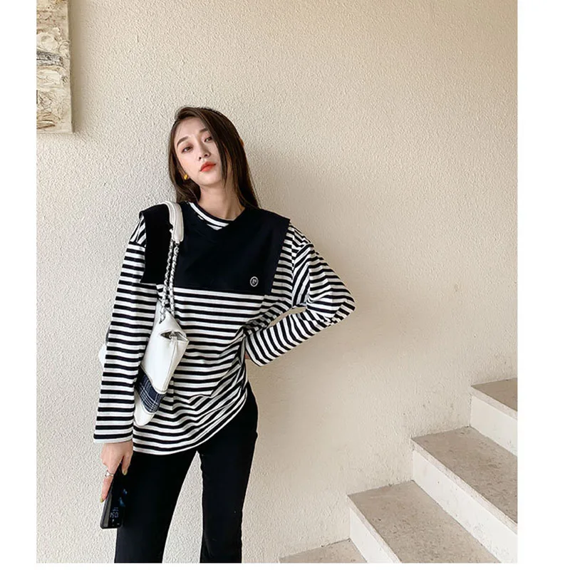 

MILANCEL 2021 Autumn New Family Matching Outfit Long Sleeve Shawl And Striped Top Family Look