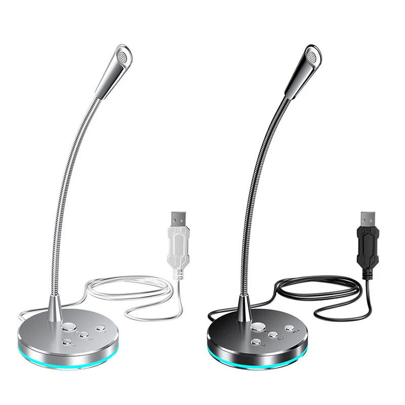 

Flexible Stand Mini Studio Speech Microphone USB 3.5mm Plug Gooseneck Mic Wired Microphone For Computer PC Desktop Notebook