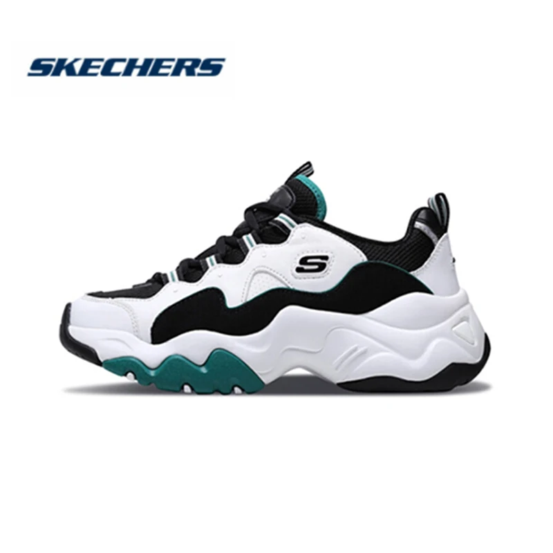 Skechers D'lites/Новое поступление; Повседневная обувь; женская обувь на платформе и высоком каблуке; белые и Зеленые кроссовки; 12955-WGRN - Цвет: 12955-WGRN