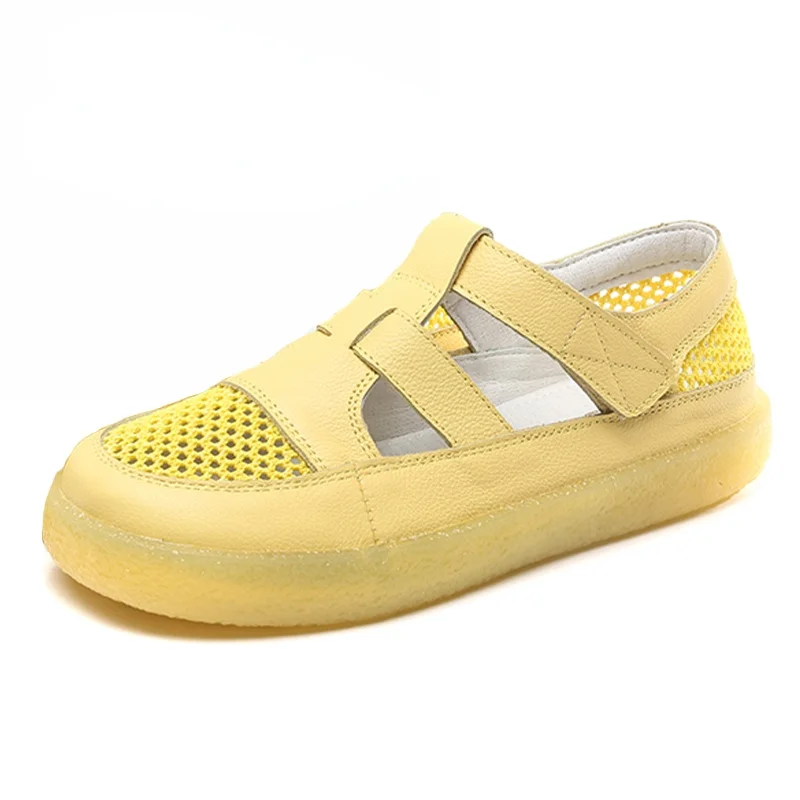 Женские туфли из натуральной кожи перфорированная подошва сандалии с закрытым