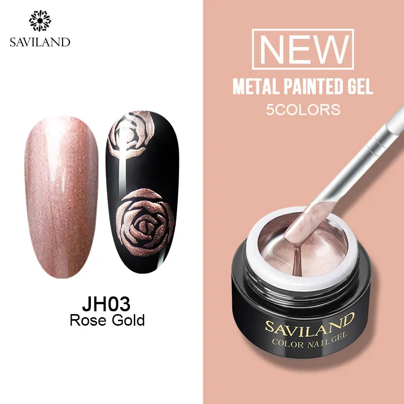 JH03 SAVILAND 8 мл металлическое зеркало живопись Гель-лак для ногтей золотой серебряный лайнер для рисования УФ светодиодный светильник замачиваемый Полупостоянный популярный DIY - Цвет: JH03