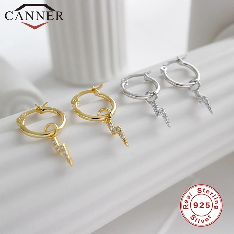 Корейский 925 пробы серебро Циркон lightning маленькие серьги в виде колец INS цвета: