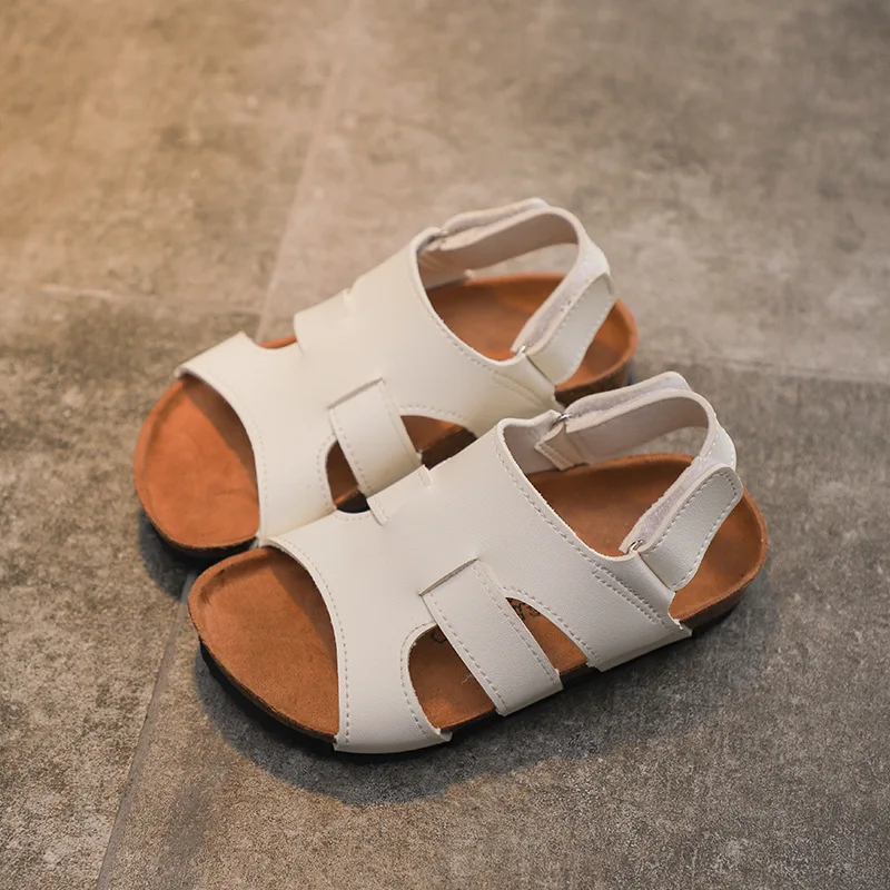 Новинка Летние Повседневные детские пробковые сандалии Нескользящая обувь для