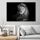 Настенный постер с изображением дикой природы и Льва, Настенная картина в виде черного и белого животного, в скандинавском стиле, простота, современный декор для гостиной и дома