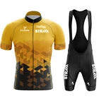 Комплекты для велоспорта STRAVA, мужские велосипедные комплекты из джерси и брюк, Мужская одежда для горных велосипедов, летняя рубашка с рукавами, велосипедная одежда Strava, платье