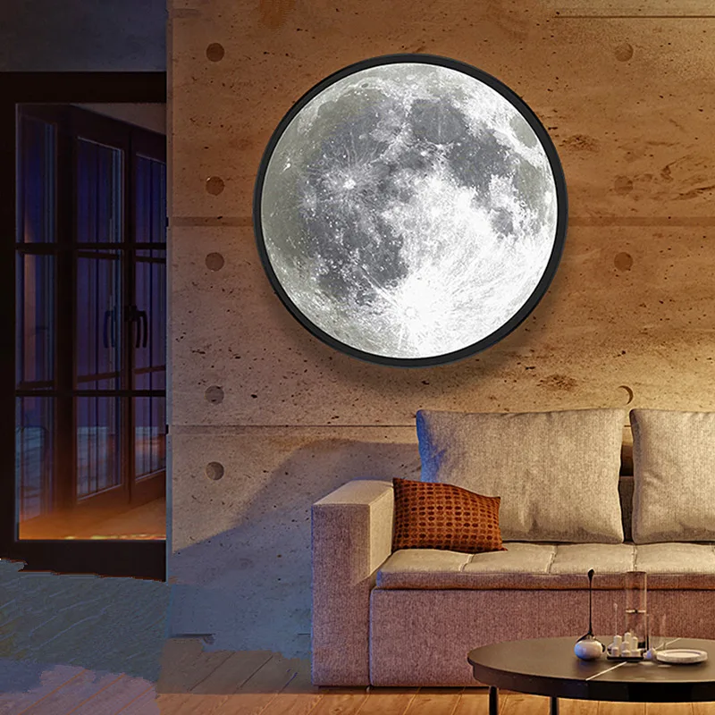 

LED Mirror Moon Lamp Mercury Lamps Romantic Makeup Wood Frame Hanging Mirror Girl Gift Bedroom Decor