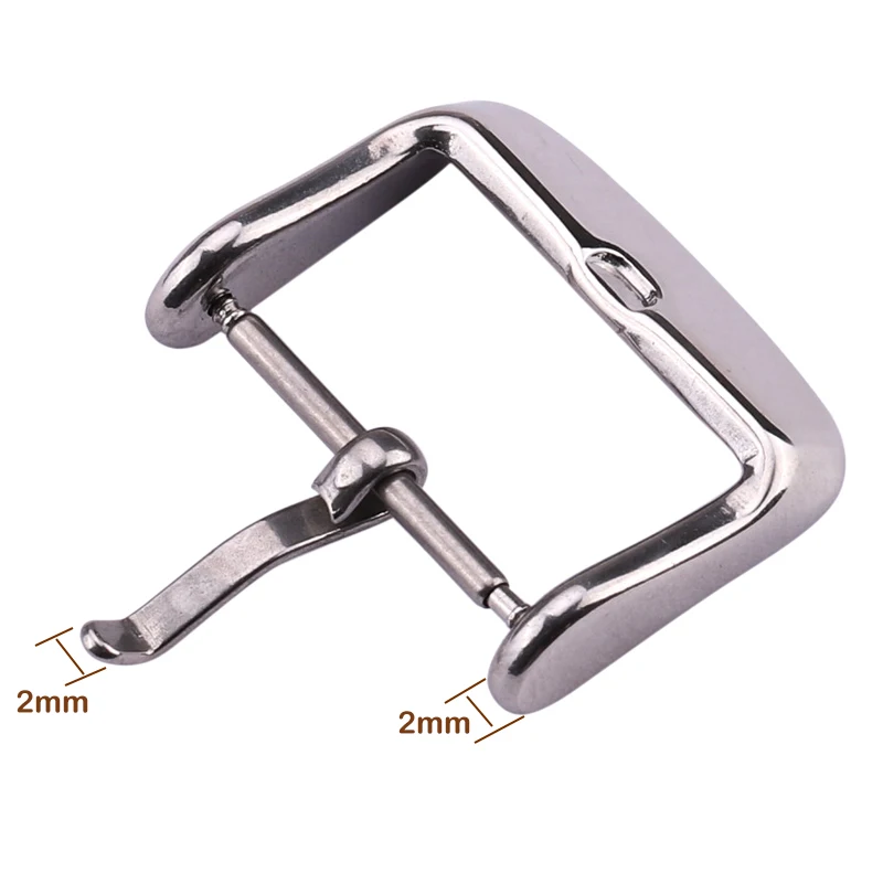 HENGRC Watch Buckle 16 18 20 22 24mm Polished Black Glod Solid Stainless Steel Watchband Strap Clasp Accessories