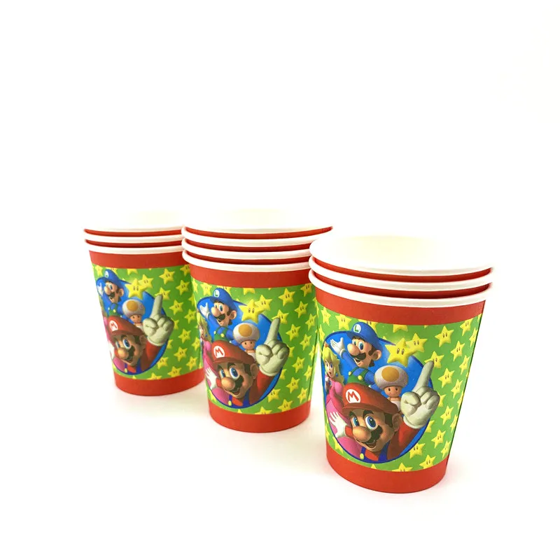 Decoraci&oacute;n de fiesta de cumplea&ntilde;os, tema Super Bros, caricatura de fiesta de cumplea&ntilde;os, vaso, plato y servilleta, Banner, suministros para fiesta de 10 personas, 51/81 Uds.-1
