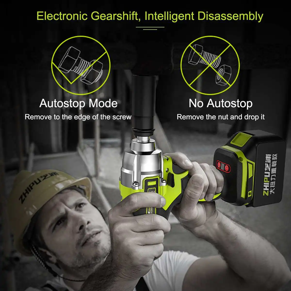 

21V Electric Brushless Impact Wrench Rechargeable with Socket Battery&accessories Wrench Power Tool Cordless with case