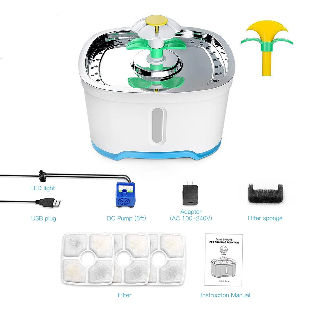 

Water Feeder Dispenser Container Automatic Pet Cat Feeder Dispenser 2.5L Circulating Filter Water Dispensers