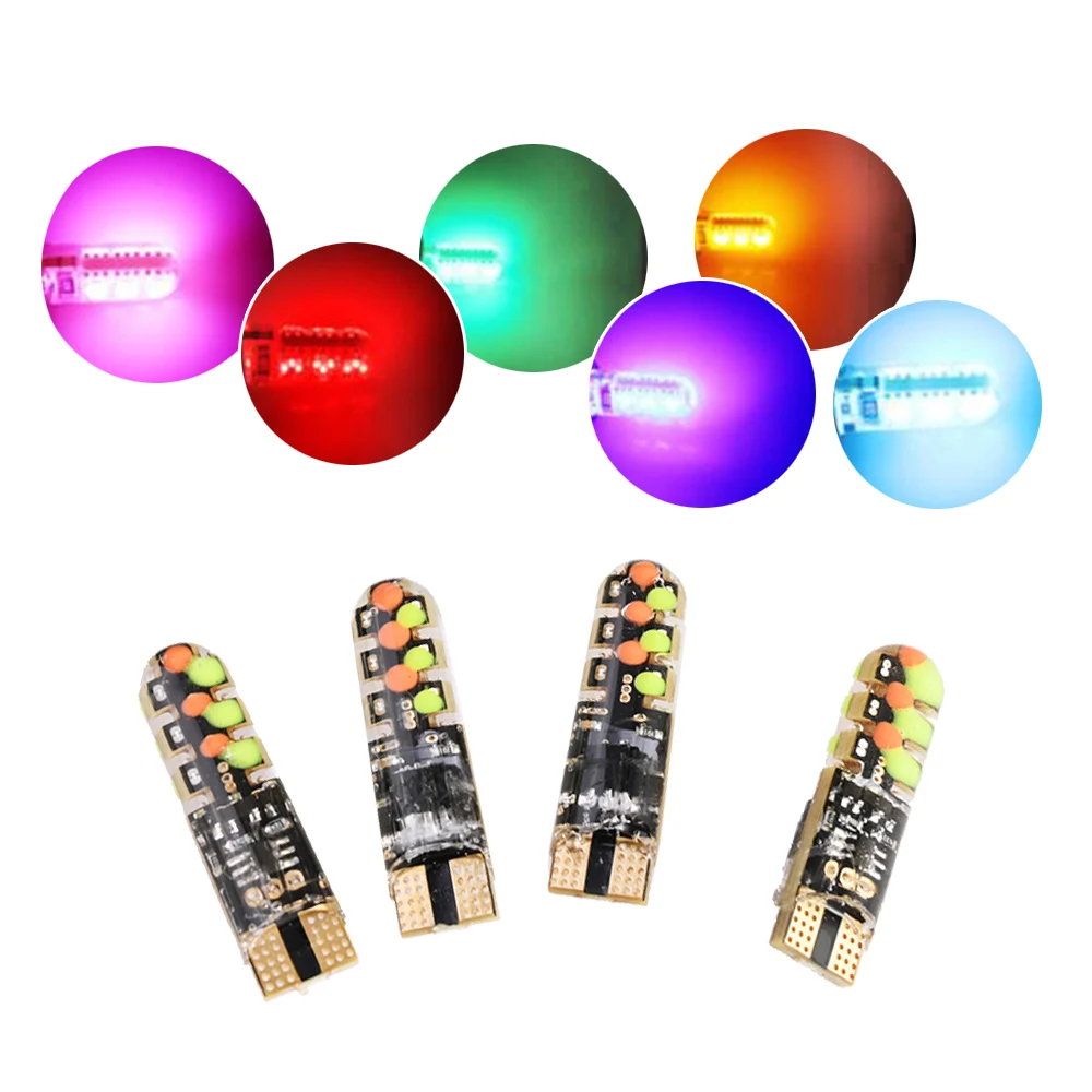 Универсальный 12 В Автомобильный светодиодный W5W T10 RGB COB 12SMD светильник s