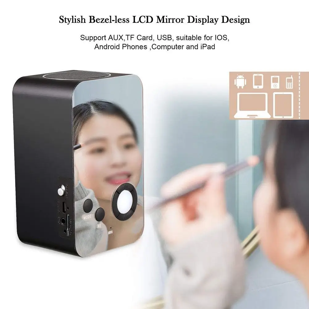 Портативный беспроводной динамик светодиодный светильник Будильник Зарядка