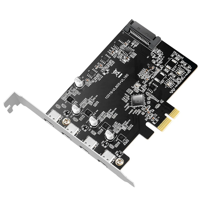 Плата расширения Pci-E на Dual Type-C USB3.1 4 порта 5 Гбит/с высокоскоростной адаптер Type C