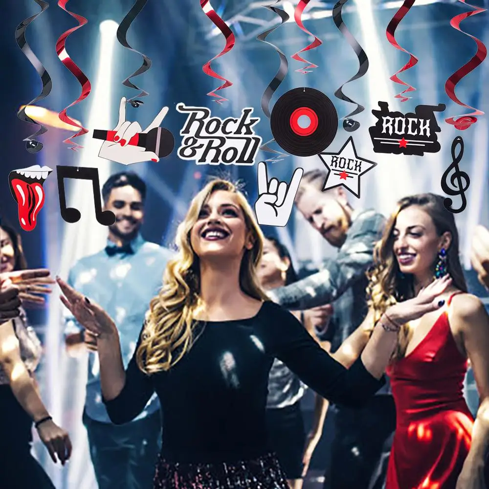 Висячий Топпер для торта Rock Music тематическая вечеринка на день рождения гирлянда