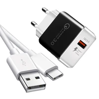 18w usb quick charge qc 3 0 micro cable for samsung xiaomi huawei oppo oneplus type c cable fast charging wall phone charger